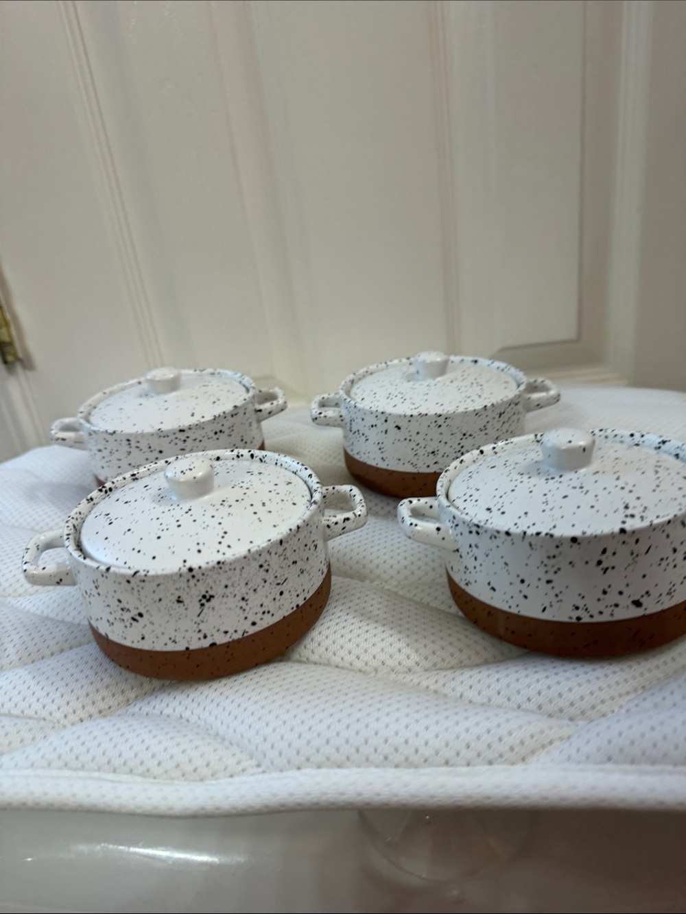 Dolly Speckled White and Brown Stoneware Casserole Dish Set (Set of 4) - Picture 4 of 8